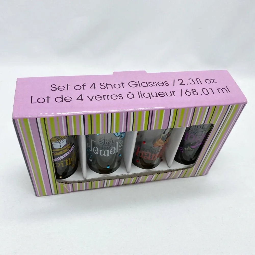 Bed Bath Beyond Bachelorette Party Ladies Night Shot Glasses Set of 4 NEW